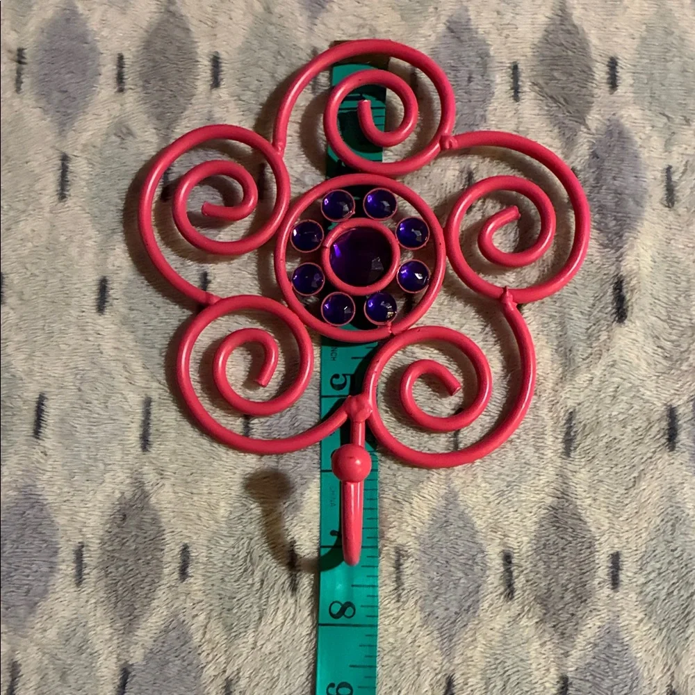 Red and Purple Metal Swirl Wall Hook